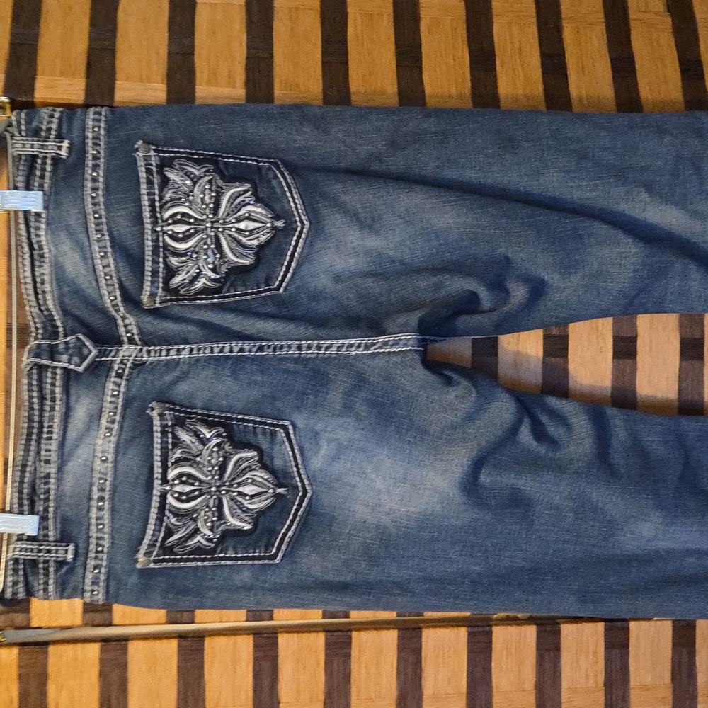 Reba Embellished Stud Straight Jeans